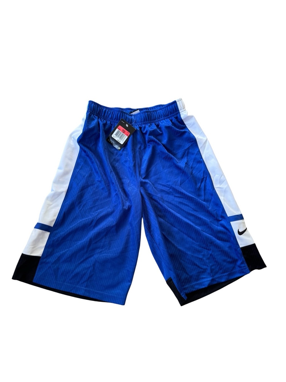 Nike Boys Basketball Shorts Size L Blue White Athletic Dri Fit Mesh NWT